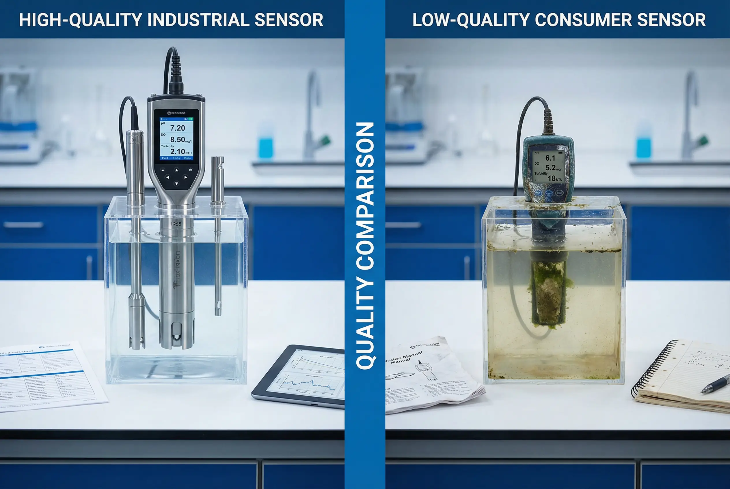 Quality Comparison: Industrial-grade vs Consumer-grade Water Quality Sensor
