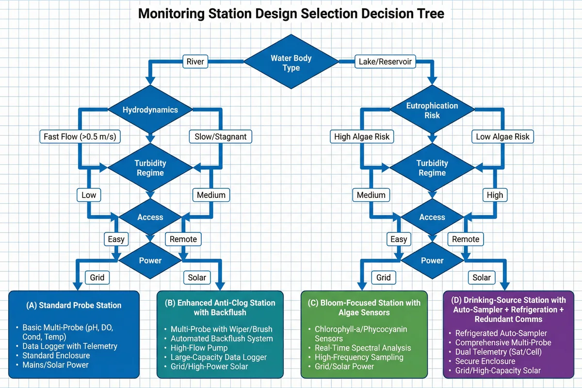 Monitoring Station Design Selection Decision Tree